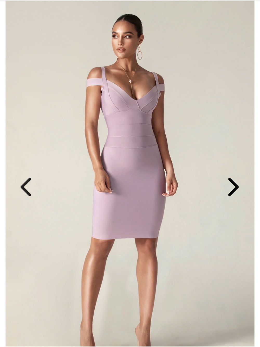 Off-Shoulder Bodycon Mini Dress in Lavender